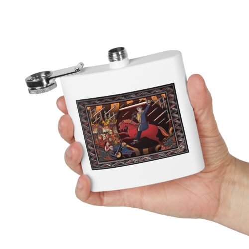 The Spectral Sword - Stainless Steel Flask, 6oz - Image 4