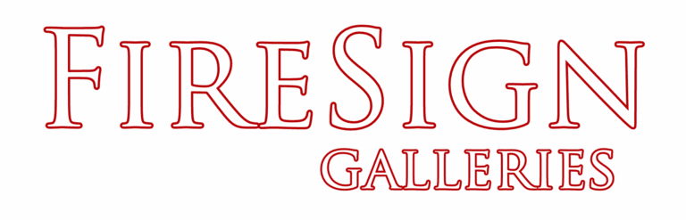 Firesign galleries burgandy white logo