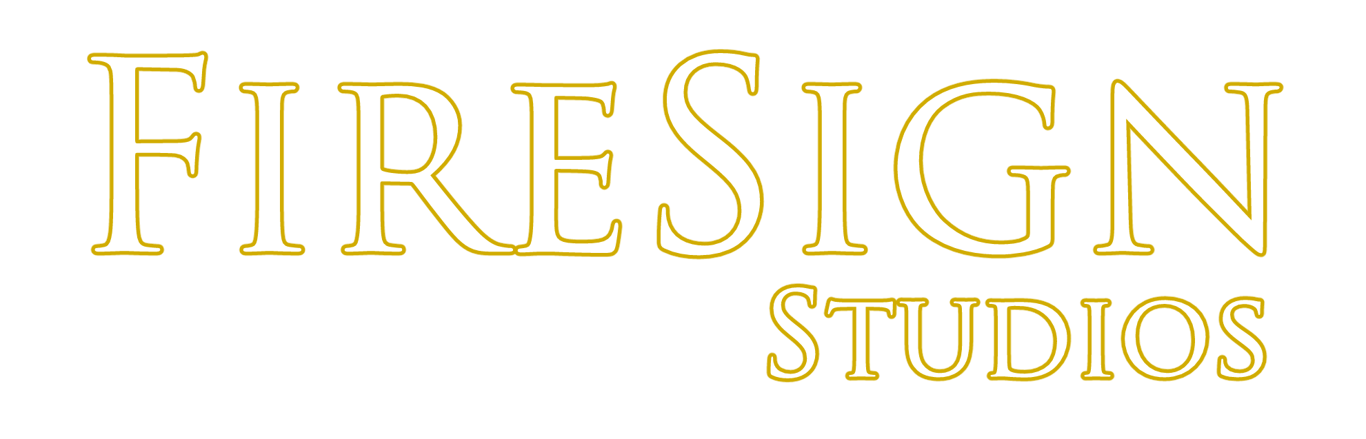 Firesign studios gold white logo